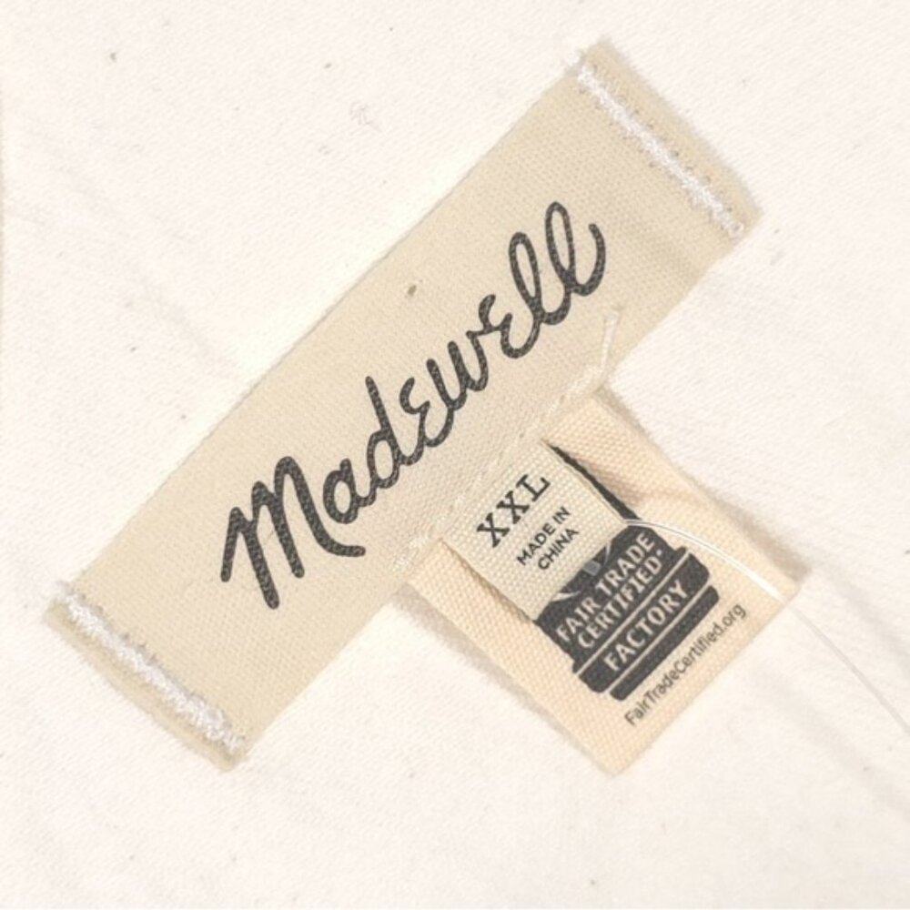 NWT MADEWELL‎ Women’s Denim Oversized Carpenter Shortalls Raw Hem Tile White XXL - Picture 6 of 16